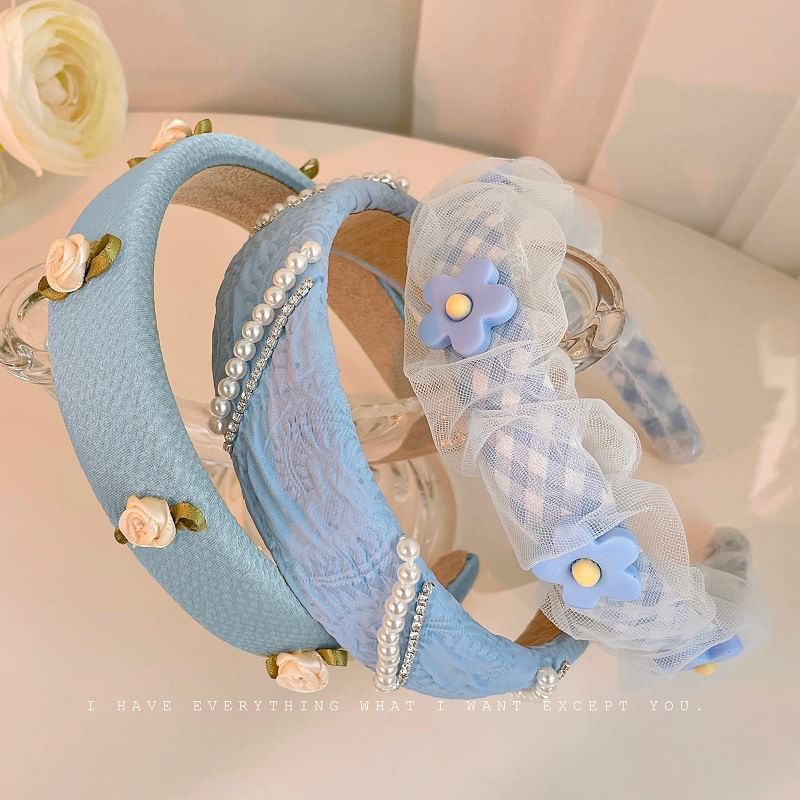 Flower Faux Pearl Hair Band (Various Designs)
