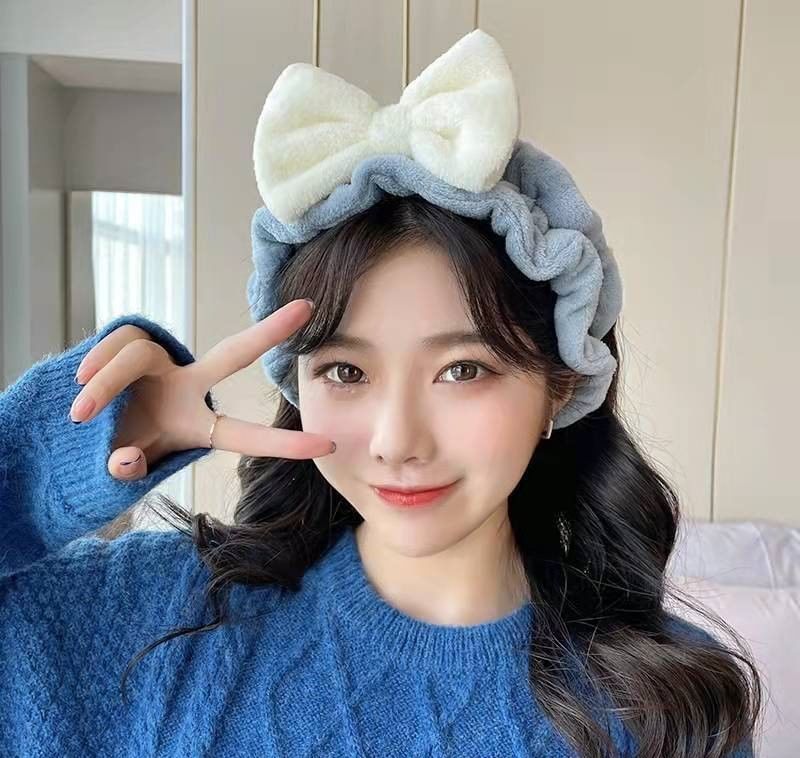 Bow Ruffle Face Wash Headband