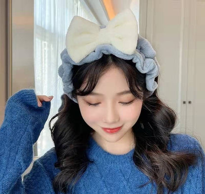 Bow Ruffle Face Wash Headband