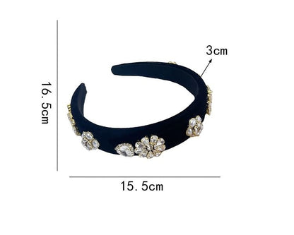 Flower Gemstones Rhinestone Hair Band