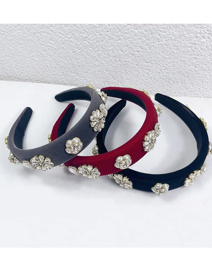 Flower Gemstones Rhinestone Hair Band