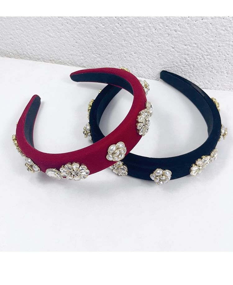 Flower Gemstones Rhinestone Hair Band