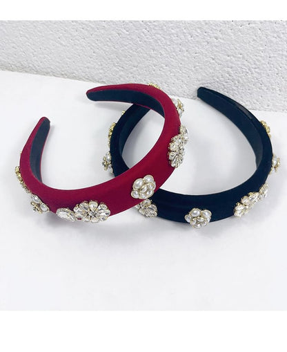 Flower Gemstones Rhinestone Hair Band