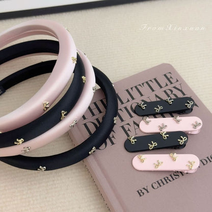 Bow Studded Hair Band / Hair Clip