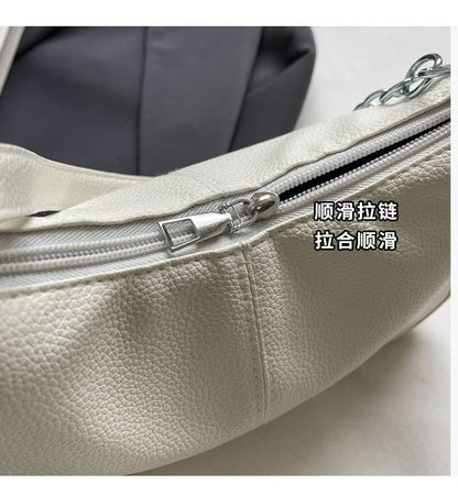 Chain Strap Faux Leather Shoulder Bag