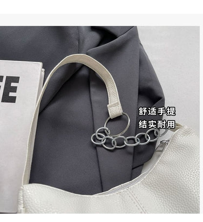 Chain Strap Faux Leather Shoulder Bag
