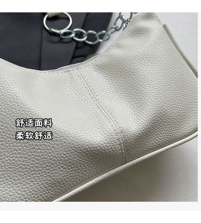 Chain Strap Faux Leather Shoulder Bag