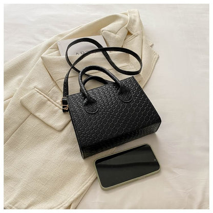 Top Handle Faux Leather Crossbody Bag