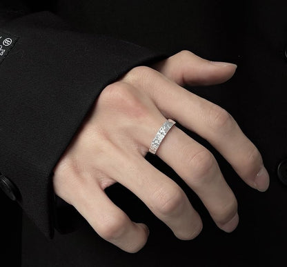 Couple Matching Textured Sterling Silver Ring / Set