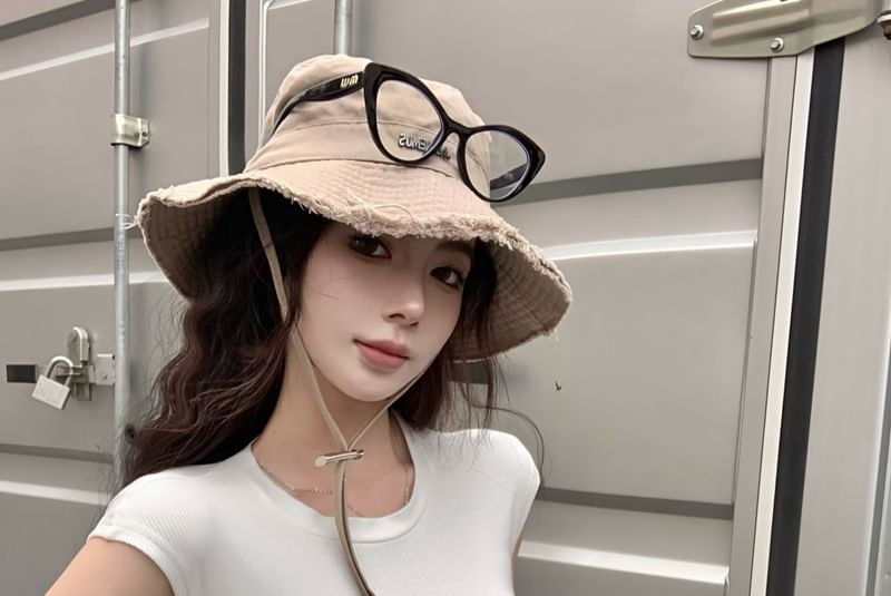 Short-Sleeve Round Neck Plain Backless Tee