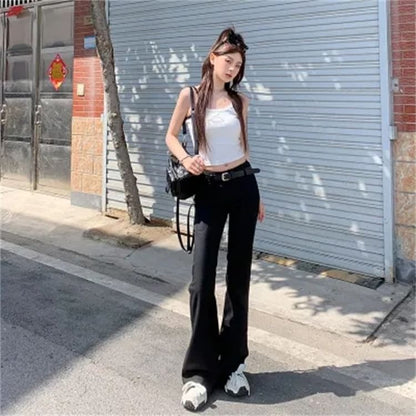 Low Waist Flared Dress Pants (Various Designs)