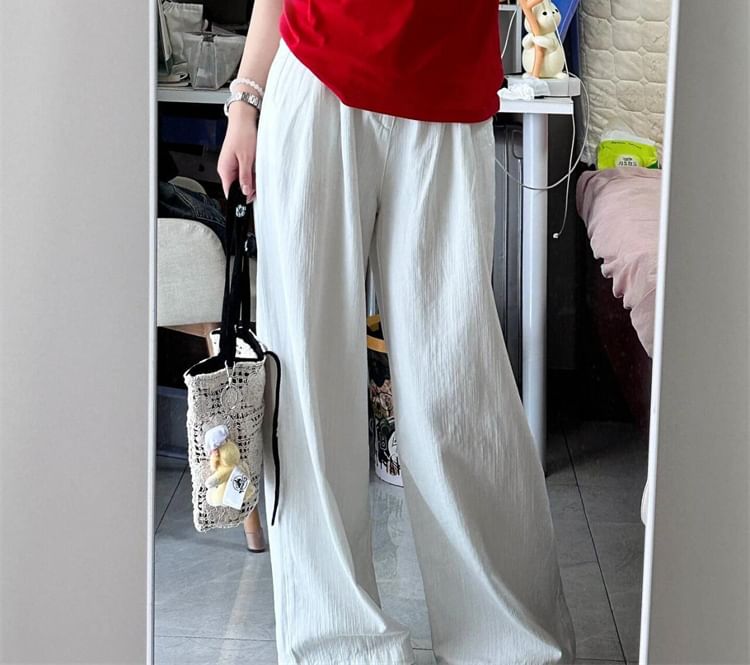 High Waist Plain Wide Leg Suit Pants