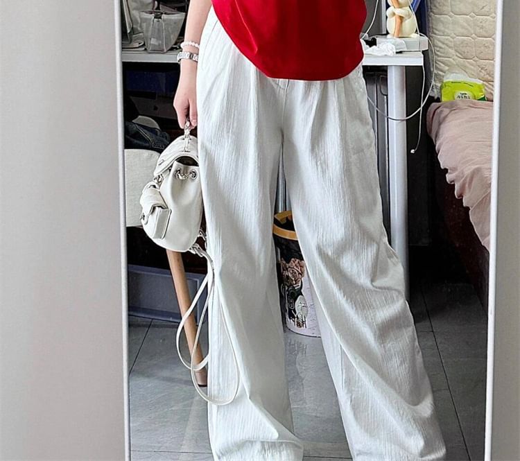 High Waist Plain Wide Leg Suit Pants