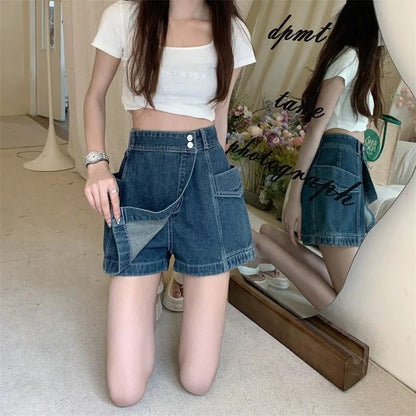 Waist Denim Skort High