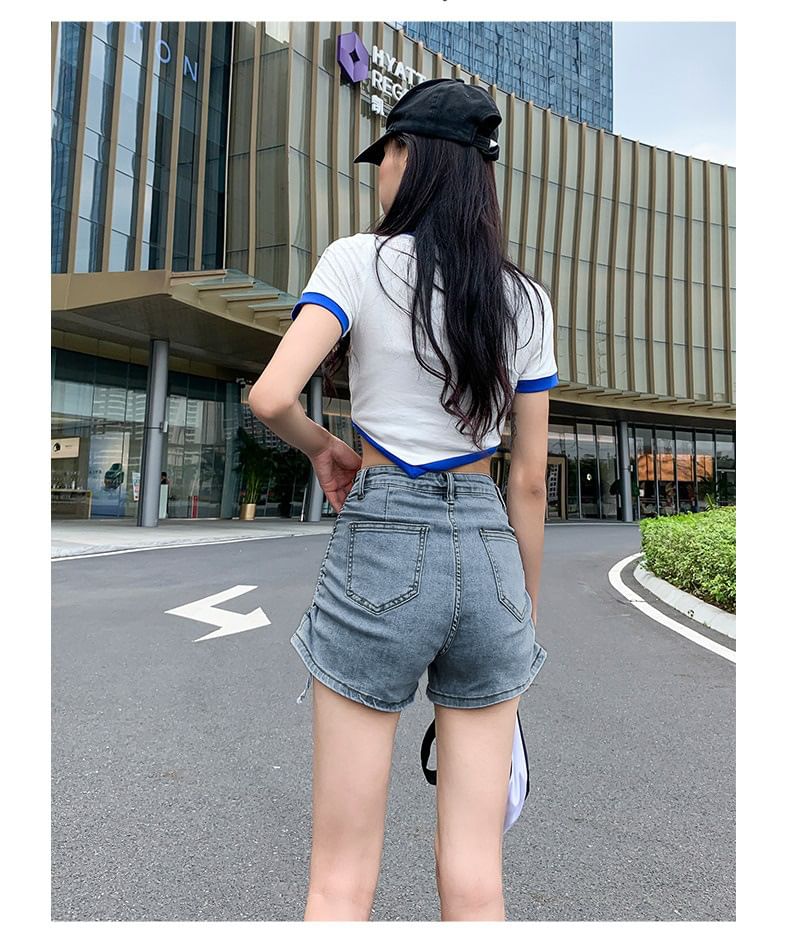 Hot Waist high Drawstring Denim Pants