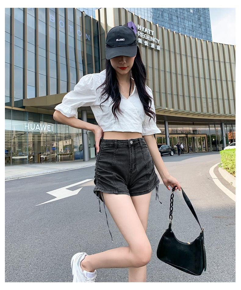 Hot Waist high Drawstring Denim Pants