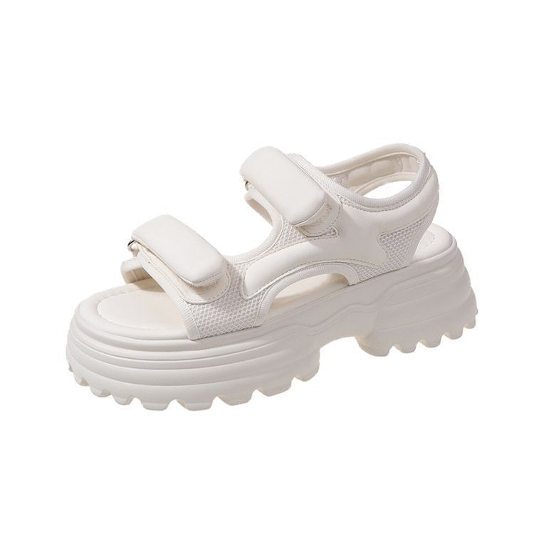 Platform Panel Mesh Sandals