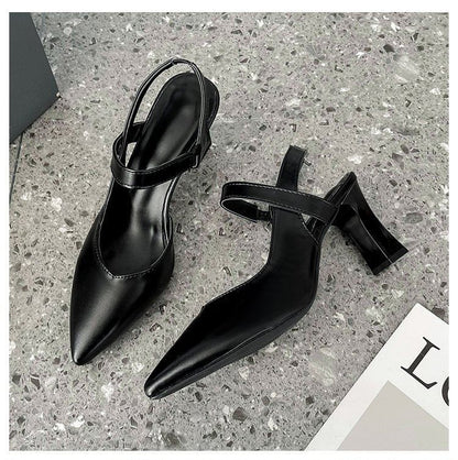 High Heel Plain Slingback Sandals