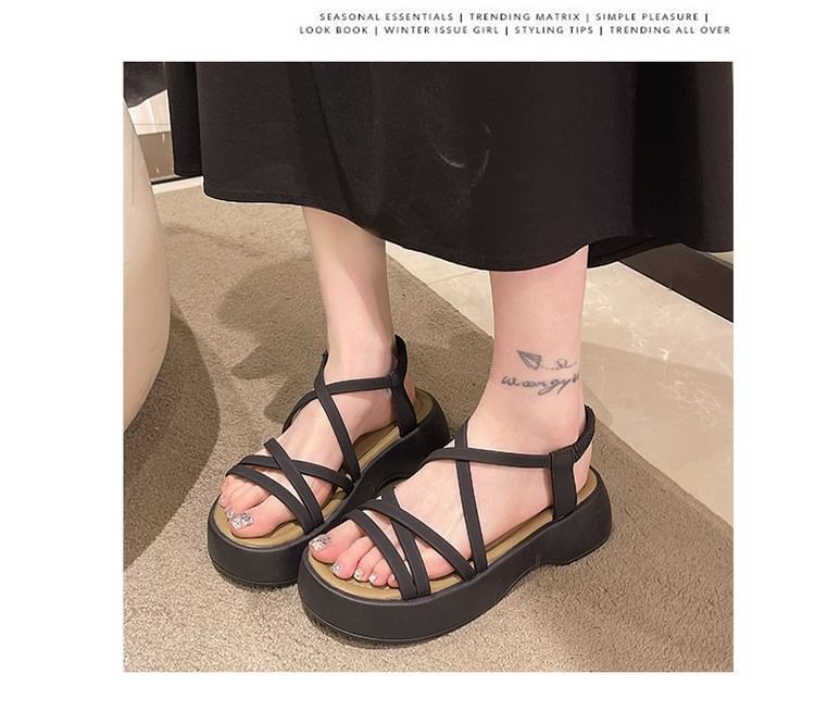 Platform Plain Sandals