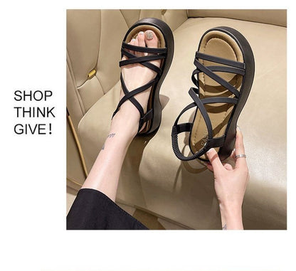 Platform Plain Sandals