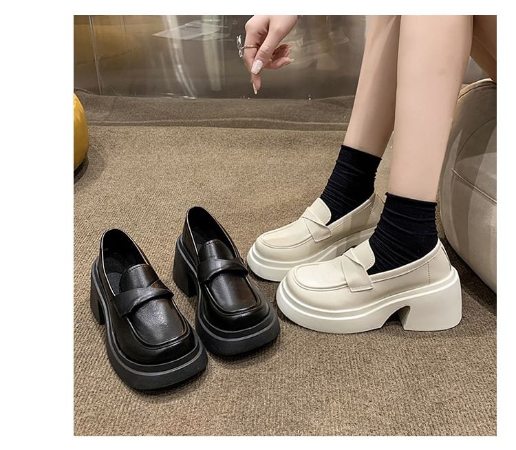 Platform Plain Loafers