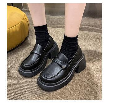 Platform Plain Loafers