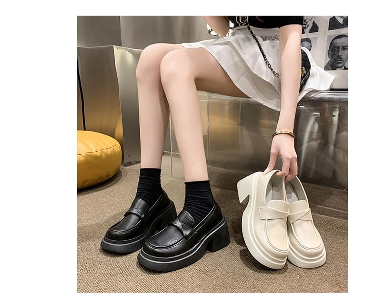 Platform Plain Loafers