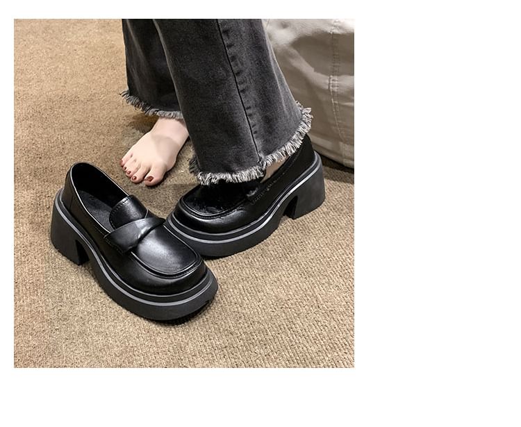 Platform Plain Loafers