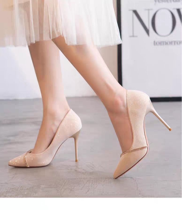 High Heel Glitter Pointy Pumps