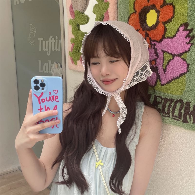 Lace Trim Headkerchief