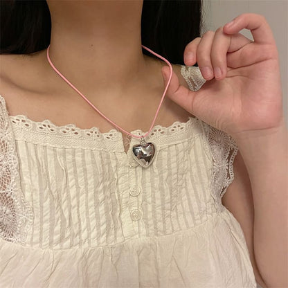 Heart Pendant Cord Necklace