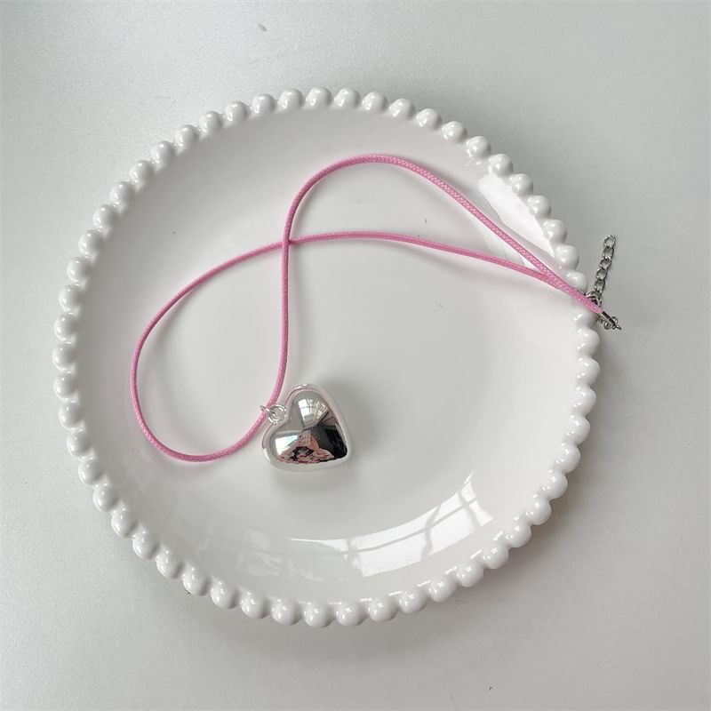 Heart Pendant Cord Necklace