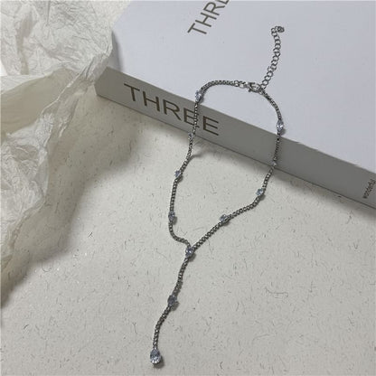 Rhinestone Lariat Necklace