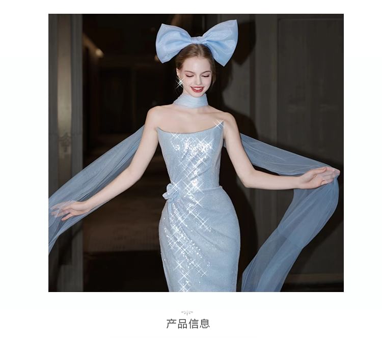 Gown Plaid Strapless Mermaid Evening