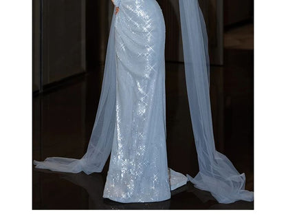 Gown Plaid Strapless Mermaid Evening