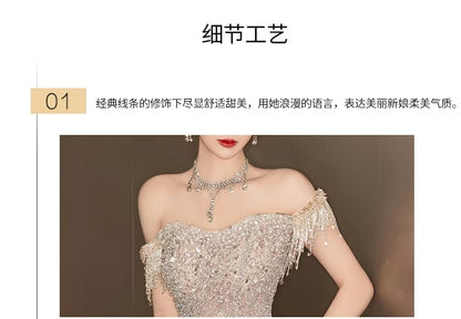 Evening Sequin Mermaid Off-Shoulder Gown