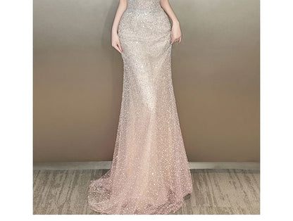Evening Sequin Mermaid Off-Shoulder Gown