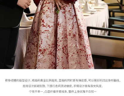 A-Line Floral Off Gown Dress / Shoulder Evening