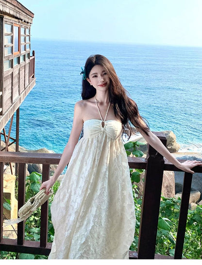 Halter Neck Plain Midi A