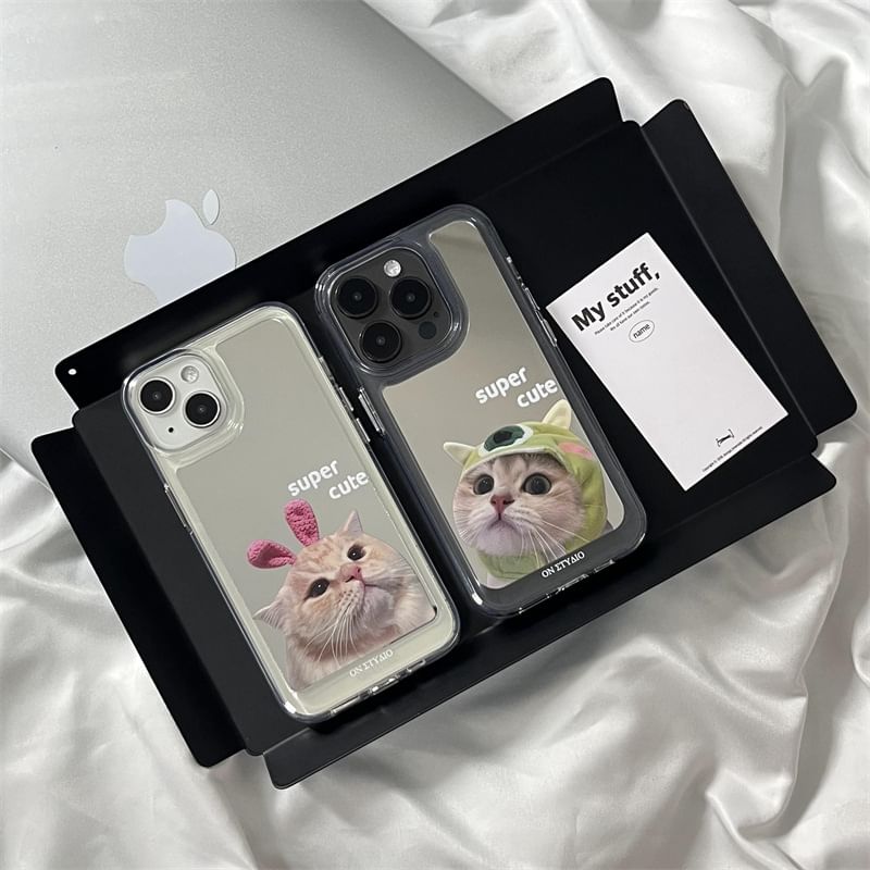 Case Phone Mirrored Cat