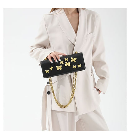Butterfly Box Flap Crossbody Bag