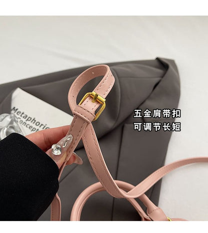 Croc Grain Top Handle Crossbody Bag