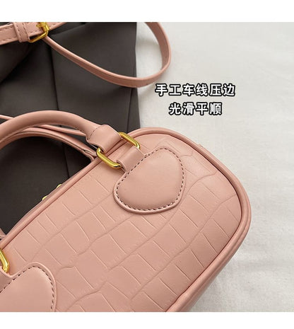 Croc Grain Top Handle Crossbody Bag