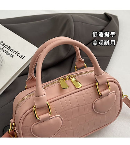 Croc Grain Top Handle Crossbody Bag