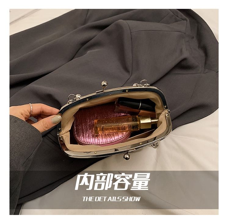 Floral Jacquard Kiss Lock Crossbody Bag