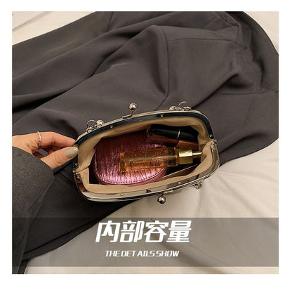 Floral Jacquard Kiss Lock Crossbody Bag