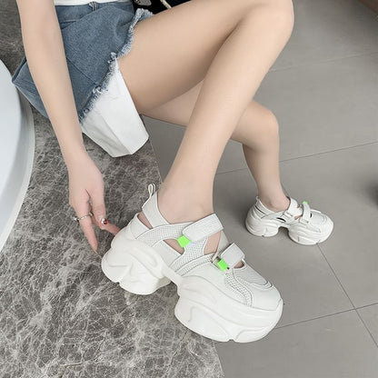Platform Cutout Panel Sneakers