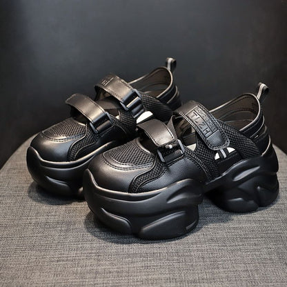 Platform Cutout Panel Sneakers