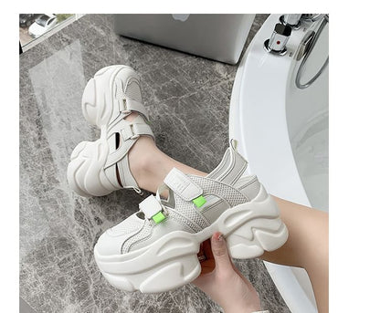 Platform Cutout Panel Sneakers