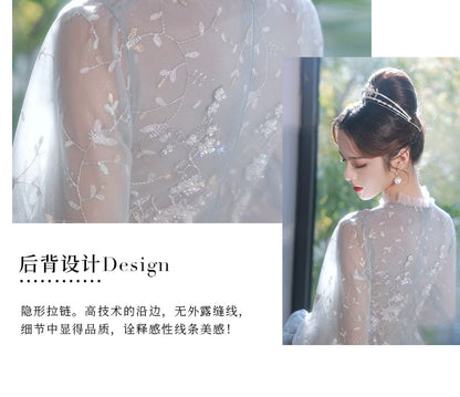 Designs) Lace A-Line Long-Sleeve Gown Flower Evening (Various